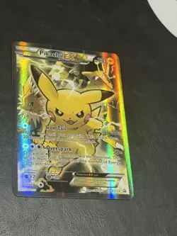 Pokemon TCG: Pikachu EX XY124 Full Art Holo XY Black Star Promo - Image 1