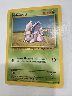 Pokemon TCG Nidoran Base Set 55/102 Regular Unlimited Common - Image 1