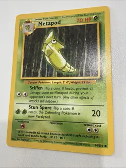 Pokemon TCG Metapod Base Set 54/102 Regular Unlimited Common - Image 1