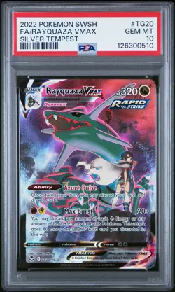 2022 POKEMON SWORD & SHIELD SILVER TEMPEST #TG20 FULL ART/RAYQUAZA VMAX PSA 10 - Image 1