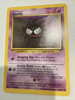 Pokemon TCG Gastly Base Set 50/102 Regular Unlimited Common - Image 1