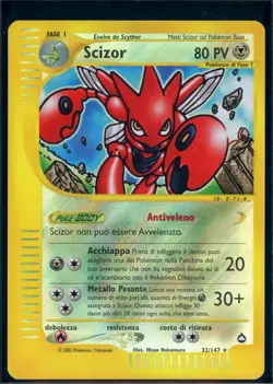 Pokemon AQUAPOLIS - #32/147 Scizor - Reverse Holo - ITA - NM/M - Image 1