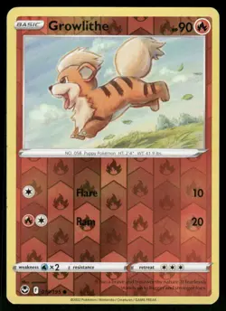 Growlithe 019/195 Common Reverse Holo NM Pokemon SWSH12: Silver Tempest - Image 1