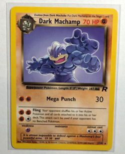Vintage Pokemon Team Rocket Dark Machamp Non-holo Rare - Image 1