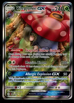 Pokemon Vileplume GX 211/236 Sun & Moon Cosmic Eclipse Ultra Rare Near Mint - Image 1