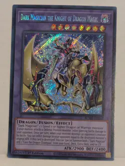 DARK MAGICIAN THE DRAGON KNIGHT OF MAGIC 1ST SECRET RARE BLMR-EN001 YUGIOH! - Image 1