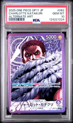 One Piece TCG CCG OP11-062 CHARLOTTE KATAKURI Japanese Leader Alt Art PSA 10 - Image 1
