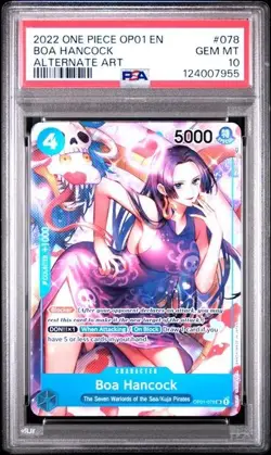One Piece 2022 Boa Hancock OP01-078 Alt Art Romanace PSA 10 Gem Mint - Image 1