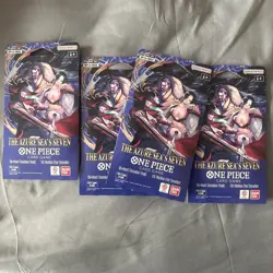(Lot of 4) One Piece TCG: The Azure Sea's Seven Sleeved Booster OP-14 English. - Image 1