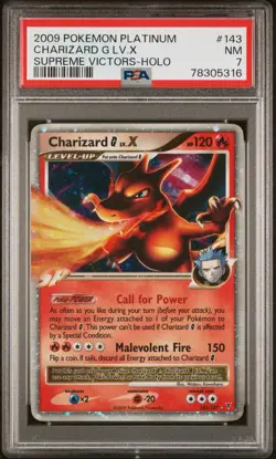 Pokemon TCG 2009 Charizard G LV.X Holo Card 143/147 Supreme Victors Holo PSA 7 - Image 1