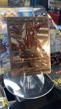 Iron Man & Scizor GX Silver Foil Fan Art Vinyl Collector Pokemon Display Card - Image 2