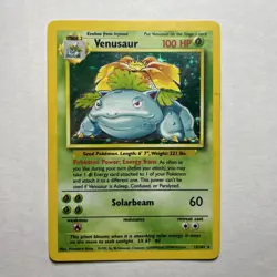 Pokemon TCG Venusaur Base Set Holo Unlimited Rare Card 15/102 Damaged Writing - Image 1