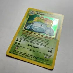 Pokemon TCG Venusaur Base Set Holo Unlimited Rare Card 15/102 Damaged Writing - Image 3