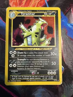 Pokemon TCG - Tyranitar (Holo with Swirl) - Neo Discovery 12/75 - Image 1