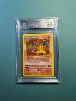 1999 Pokemon Base Set Shadowless Charizard Holo Rare BGS 5.5 - Image 3