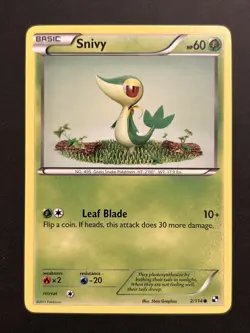 Snivy 2/114 Black & White Base Set Pokemon TCG LP - Image 1