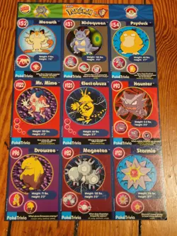 1999 Nintendo Pokemon Uncut Sheet Master Trainer #2 Burger King Promo - Image 1