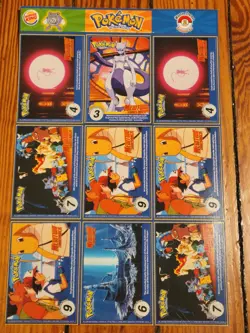 1999 Nintendo Pokemon Uncut Sheet Master Trainer #2 Burger King Promo - Image 2