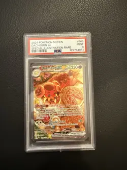 Pokemon 2024 Stellar Crown Dachsbun ex PSA 9 Special Illustration Rare #169/142 - Image 1