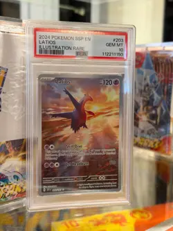 2024 POKEMON SSP EN-SURGING SPARKS ILLUSTRATION RARE #203 LATIOS PSA 10 - Image 1