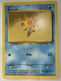 Pokemon TCG Staryu Base Set 65/102 Regular Unlimited Common - Image 1