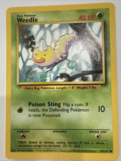Pokemon TCG Weedle Base Set 69/102 Regular Unlimited Common - Image 1