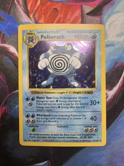 Pokemon TCG Poliwrath Base Set 13/103 Shadowless Holo Rare LP - Image 1