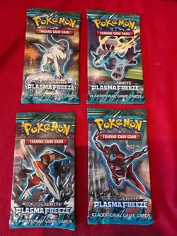 Pokemon BLACK AND WHITE PLASMA FREEZE Booster Pack Art Set (4 packs) - Image 1