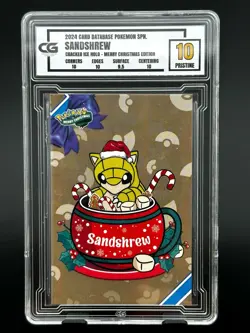 2024 Pokemon CG 10 Pristine SANDSHREW Christmas Data TCG XMAS Holiday CGC PSA - Image 1