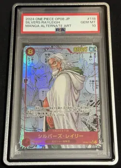 PSA 10 Japanese Silvers Rayleigh Manga One Piece Trading Card Game - Image 1