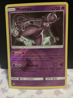 Mewtwo 75/214 LP/NM Reverse Holo Rare Unbroken Bonds Foil SM Pokemon TCG Card - Image 1