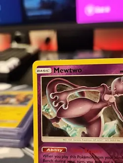 Mewtwo 75/214 - Unbroken Bonds SM Reverse Holo Pokemon TCG Card - (NM/M) - Image 3