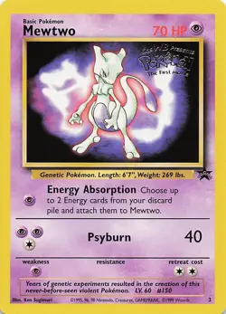 Pokemon TCG Black Star Promo Mewtwo #3 (LP) - Image 1