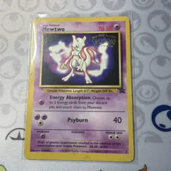 Pokemon TCG Mewtwo #3 Pokemon WOTC Black Star Promo Card WB Movie Stamped DMG - Image 1