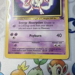 Pokemon TCG Mewtwo #3 Pokemon WOTC Black Star Promo Card WB Movie Stamped DMG - Image 4