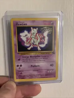 1999 Vintage POKEMON TCG MEWTWO #3 The First Movie Black Star Promo Set HP / MP - Image 1