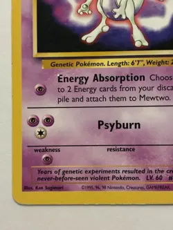 Mewtwo #3 1999 Black Star WB Pokemon the First Movie Promo Pokemon TCG Card - Image 3