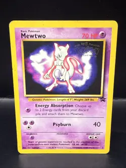 Pokemon TCG Mewtwo #3 Pokemon Wizards Black Star Promo Card WB Movie Stamped - Image 2