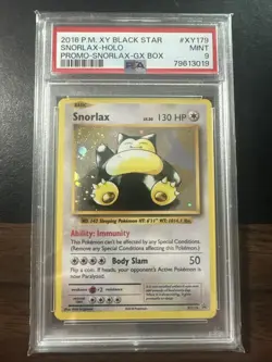 2016 PSA 9 Snorlax XY179 XY Black Star Promo Pokemon TCG GX Box - Image 1