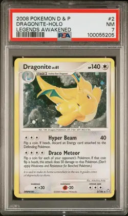 PSA 7 NM Dragonite 2/146 Holo Rare Pokemon D&P Legends Awakened Beautiful - Image 1