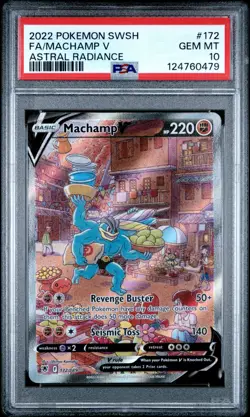 PSA 10 GEM MINT Machamp V Alternate Alt Art 172/189 Pokemon SWSH Astral Radiance - Image 1
