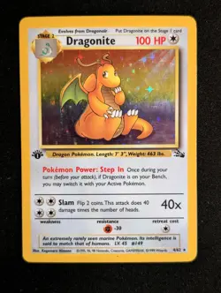 Dragonite 4/62 Fossil Set Holo Rare 1st Edition 1999 Pokemon Game Card WOTC - Image 3