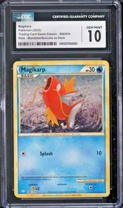 CGC 10 Magikarp Holo 006/034 Trading Card Game Classic Blastoise/Suicune Deck - Image 1