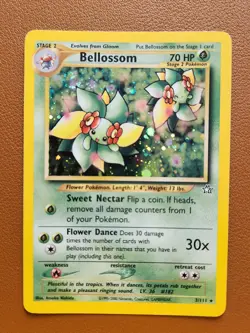 Bellossom Neo Genesis Holo Rare 3/111 Unlimited NM - Swirl Pokemon TCG Card - Image 1