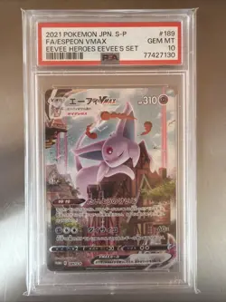 Espeon VMAX alt art 189/S-P Pokemon Card Japanese Eevee Heroes Promo PSA 10 - Image 1