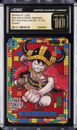 2025 ONE PIECE JPN PC: ONE PIECE DAY'25 -PROMO MONKEY D. LUFFY CGC 10 PRISTINE - Image 1