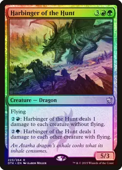 Harbinger of the Hunt FOIL Dragons of Tarkir NM Red Green Rare CARD ABUGames - Image 1