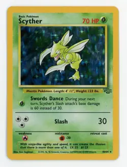 Scyther Holo - Pokemon 1999 Jungle #10 EX-MT+ / NM - Image 1