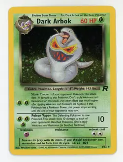 Dark Arbok Holo - Pokemon 2000 Rocket #2 NM-MT+ - Image 1