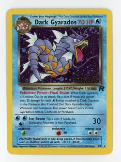 Dark Gyarados Prerelease Holo - Pokemon 2000 Rocket #8 EX-MT+ / NM - Image 1
